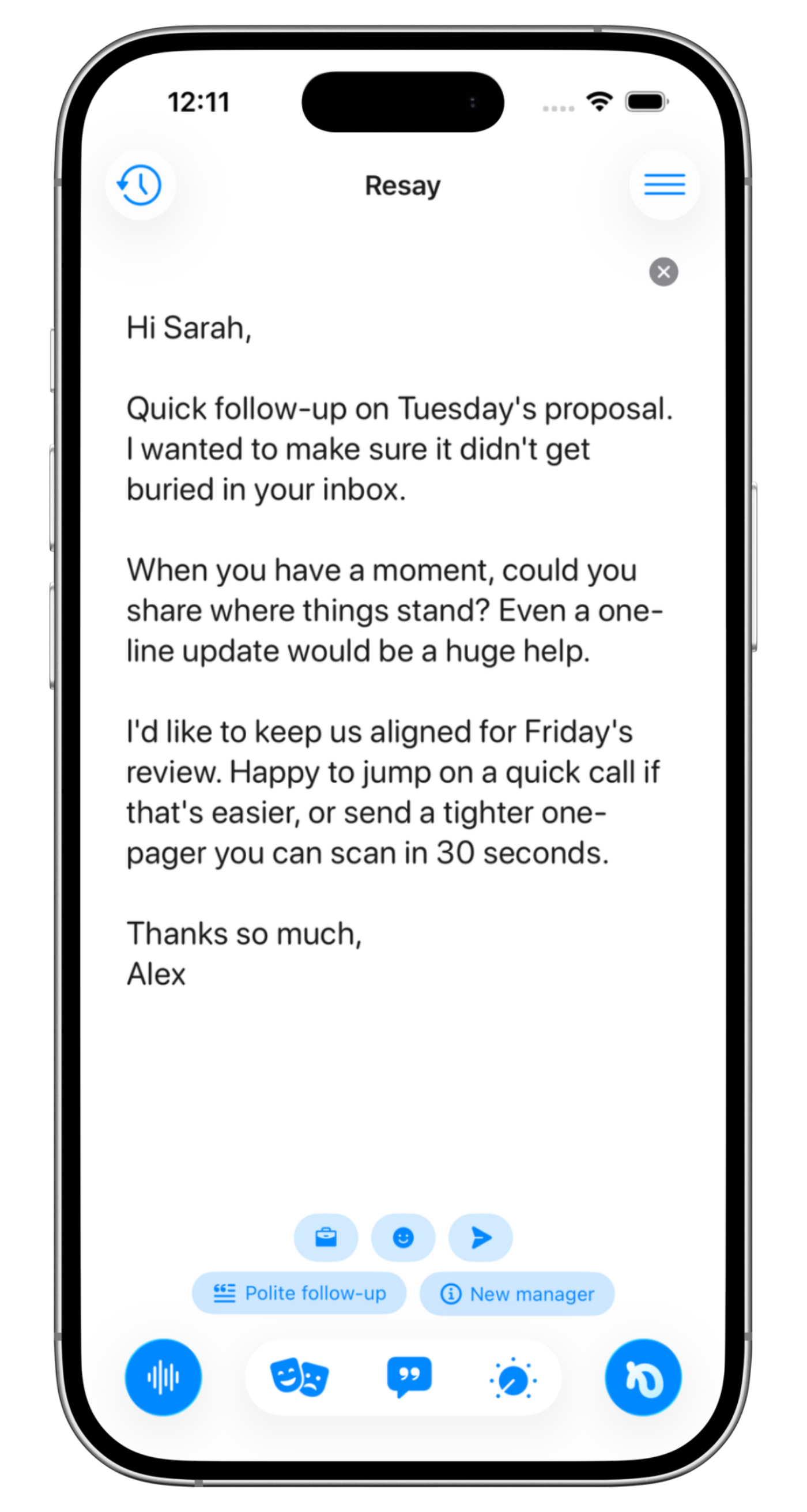 App Resay no iPhone